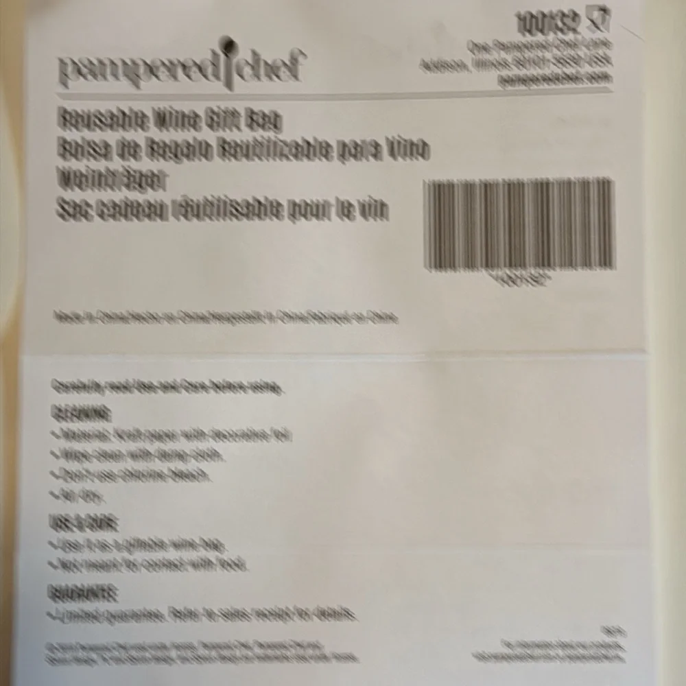 Pampered Chef Reusable Wine & Gift Bag